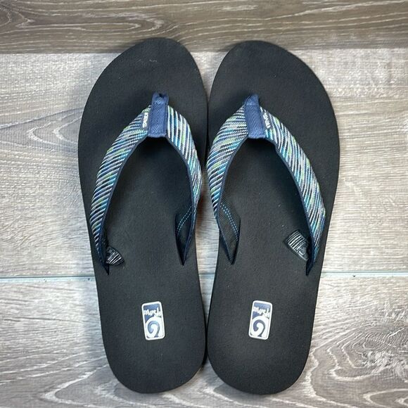 Teva Mush II Men’s Sz 13 Blue Gray Green Black Slip On Thong Flip Flop Sandals - Picture 5 of 11